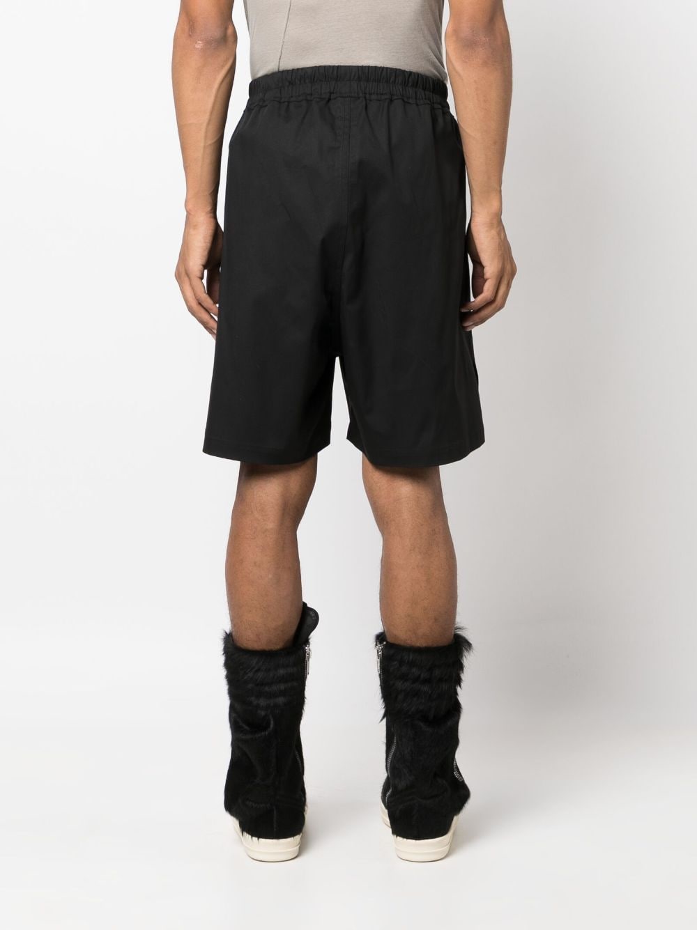 Shop Rick Owens Drawstring Cotton-blend Shorts In Black