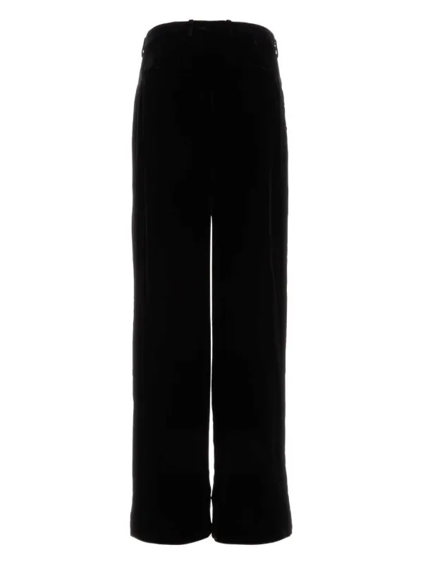 Saint Laurent ベルベット ワイドパンツ | ブラック | FARFETCH JP