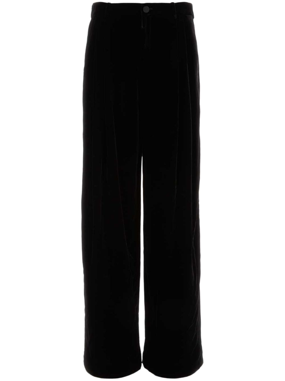 velvet wide-leg trousers