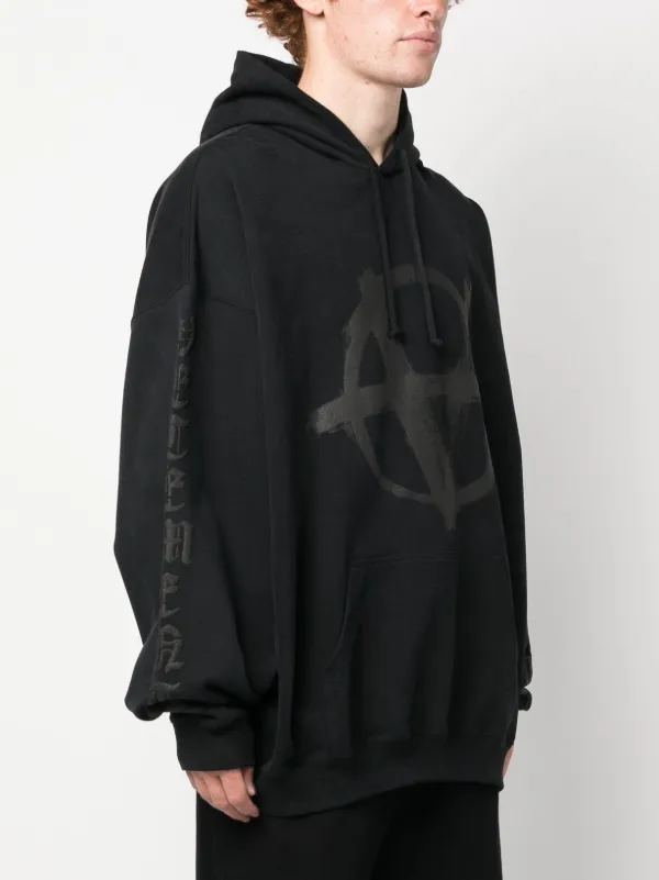 【VETEMENTS】グラフィック パーカー（送料込み） VETEMENTS グラフィック パーカー | ブラック | FARFETCH JP
