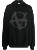 VETEMENTS graphic-print cotton hoodie - Black