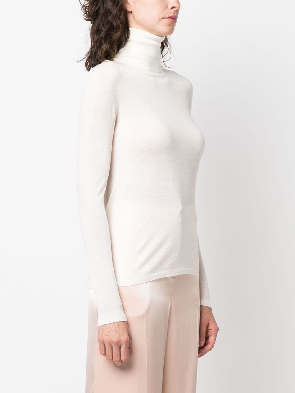 Shop Max Mara Roll-neck Virgin Wool Jumper In White