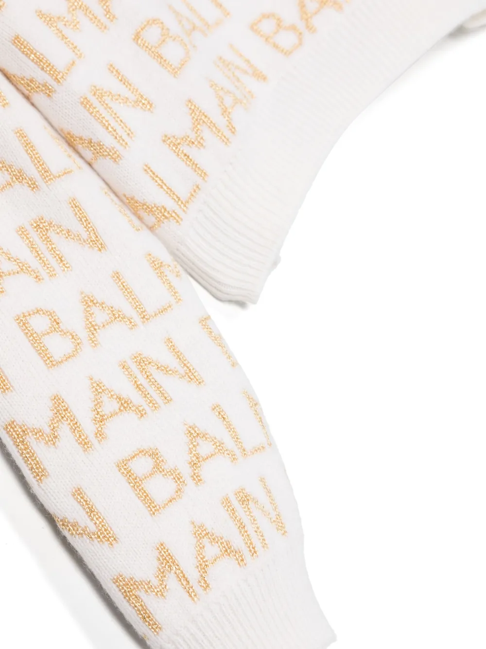 Balmain Logo-print Knitted Sweatshirt In White