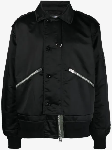 sacai zip-up cotton-blend bomber jacket