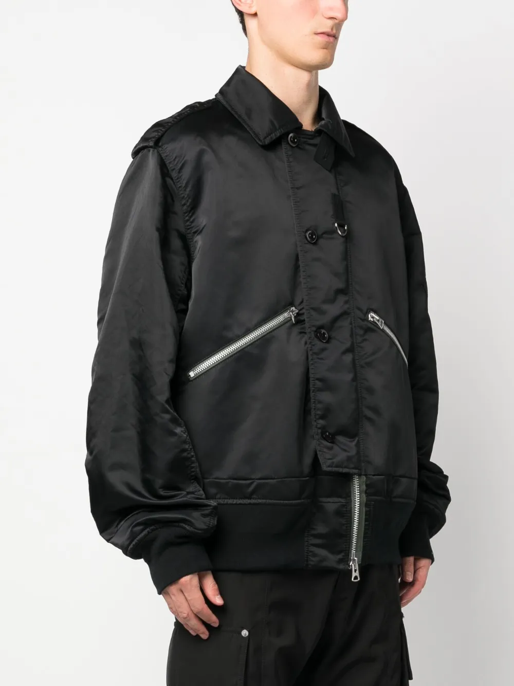 Sacai zip-up cotton-blend Bomber Jacket - Farfetch