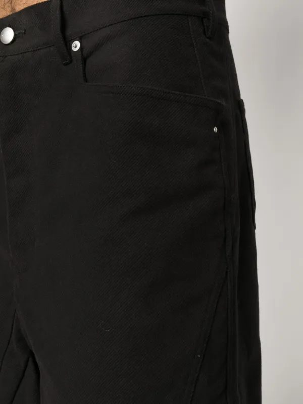 Rick Owens ダメージ デニムバミューダショーツ | ブラック