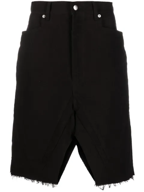 Rick Owens shorts de mezclilla con efecto envejecido