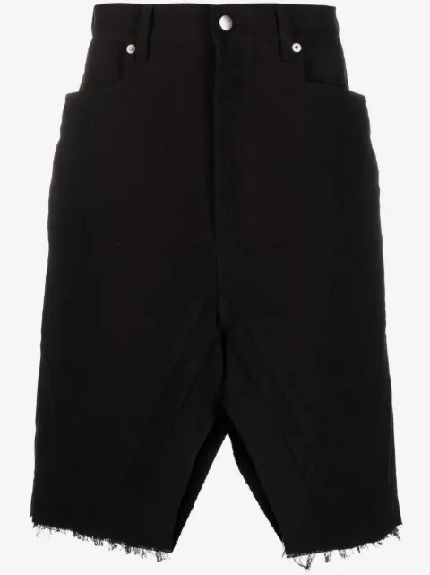 Rick Owens shorts de mezclilla con efecto envejecido