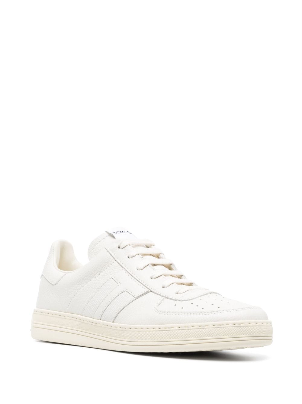 TOM FORD logo-patch low-top leather sneakers - Wit