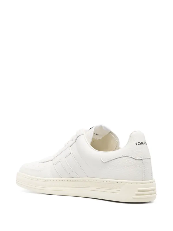TOM FORD logo-patch low-top Leather Sneakers | White | FARFETCH