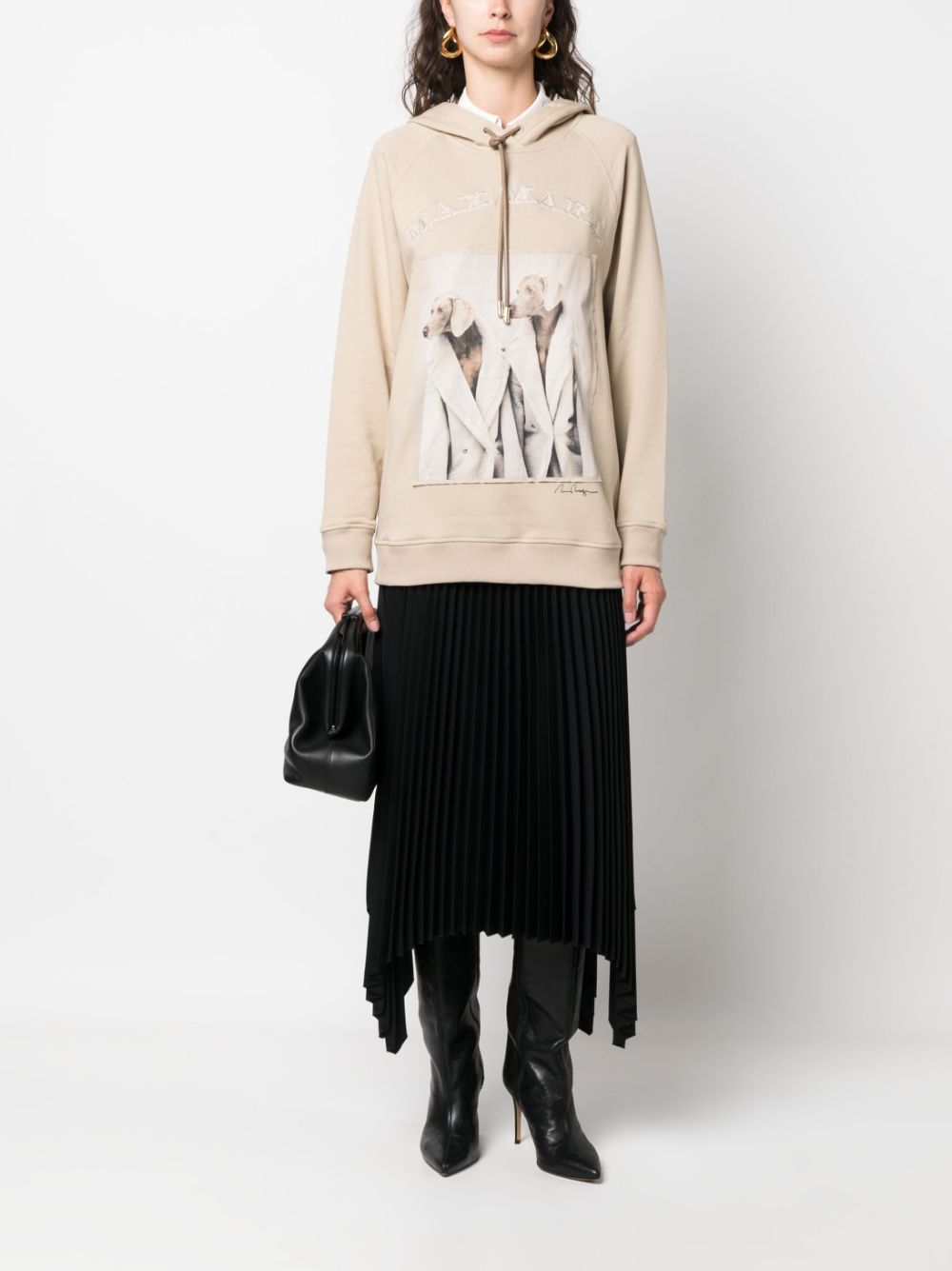 Max Mara Hoodie met print - Beige