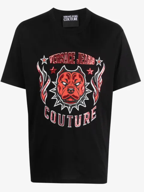 Versace Jeans Couture playera con detalles de lentejuelas y logo