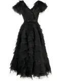 Ana Radu tie-up ruffled maxi dress - Black