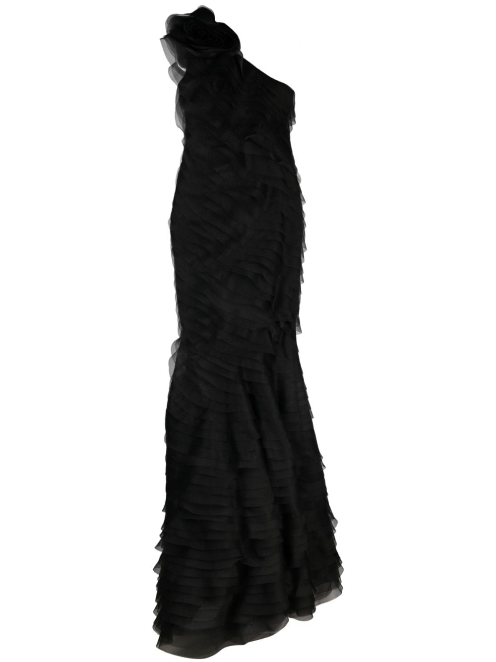 Ana Radu Organza Mermaid Maxi Dress In Black
