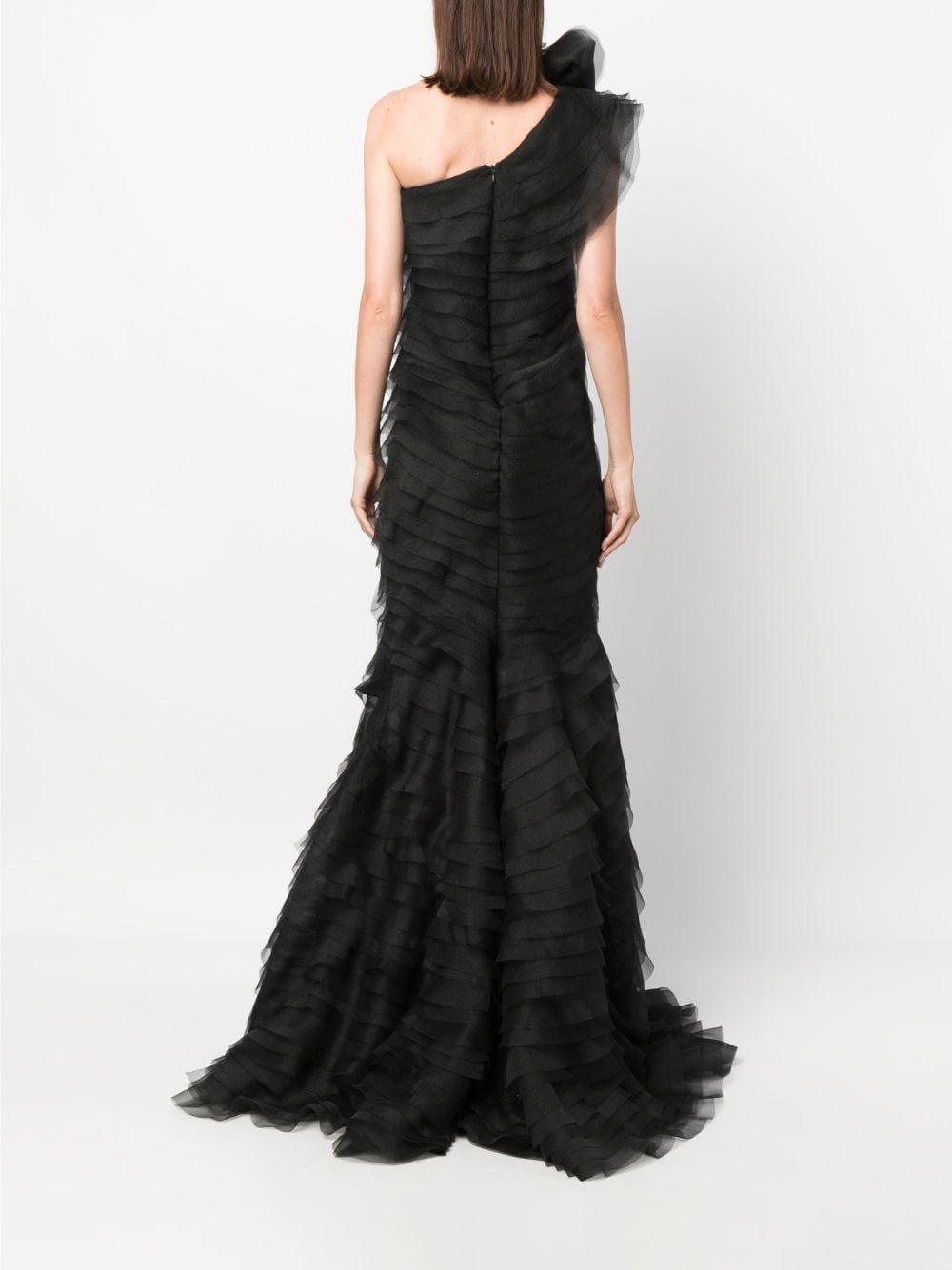 Shop Ana Radu Organza Mermaid Maxi Dress In Black