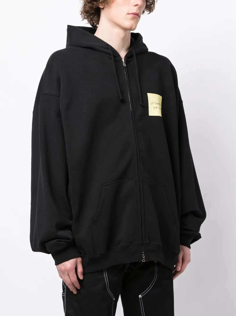 logo-print zip-up hoodie