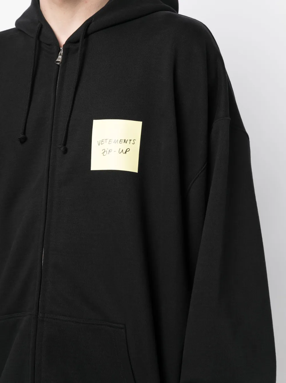 VETEMENTS ウォッシュドダメージ加工ジップアップパーカー-