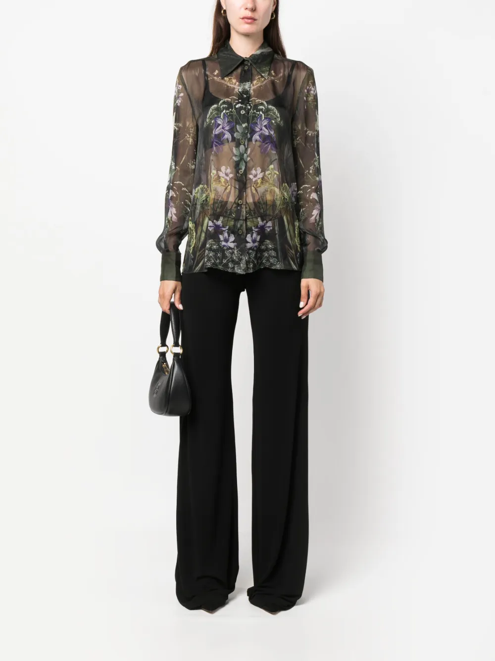 floral-print silk shirt — Image 3