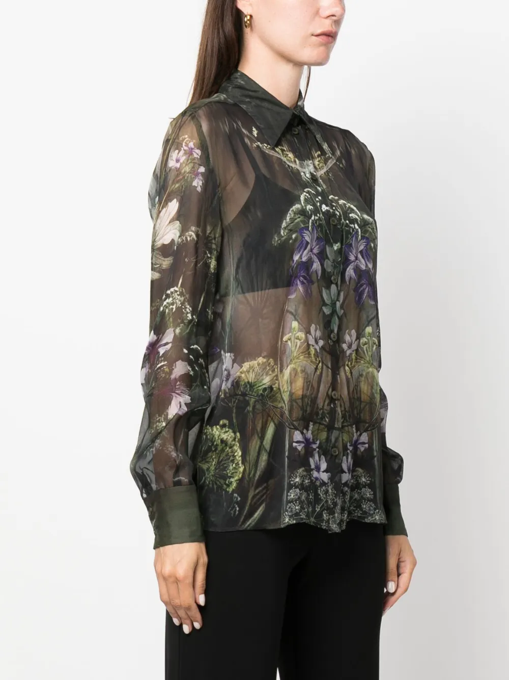 floral-print silk shirt — Image 4