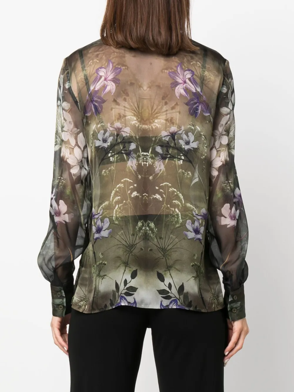 floral-print silk shirt — Image 5