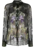 Alberta Ferretti floral-print silk shirt - Grey