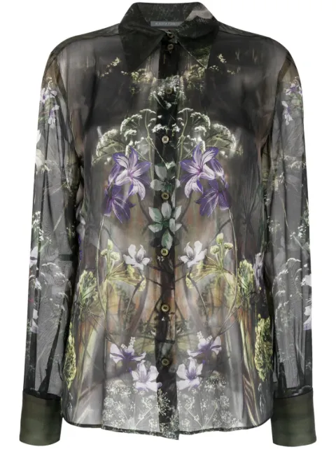 Alberta Ferretti floral-print silk shirt