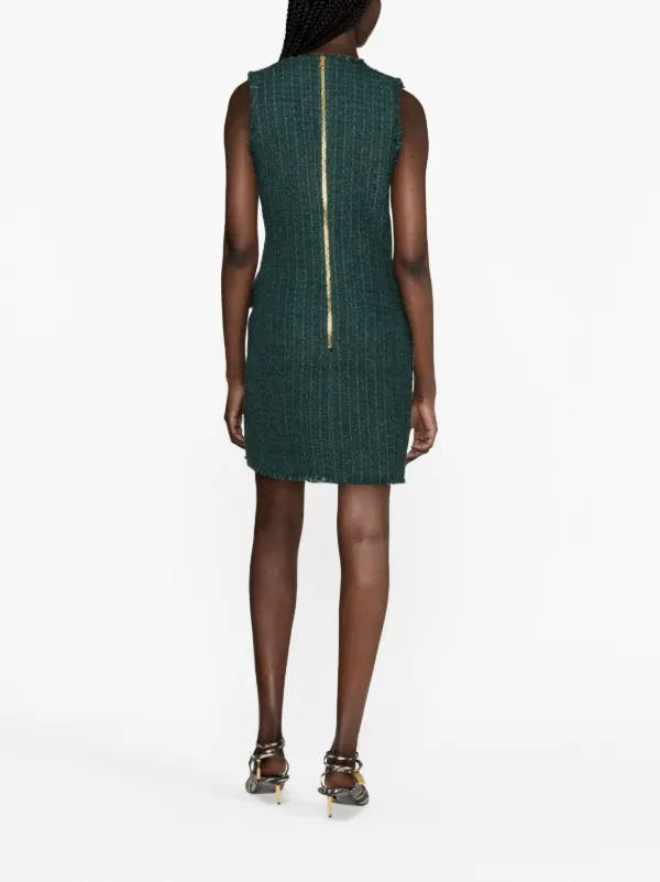 slim fit dress slacks Dreamy Evenings Tweed Mini Dress L / Green main image 1