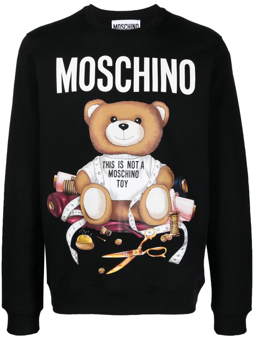 Moschino Sweatshirt Aus Bio-baumwolle Mit Teddy In Black