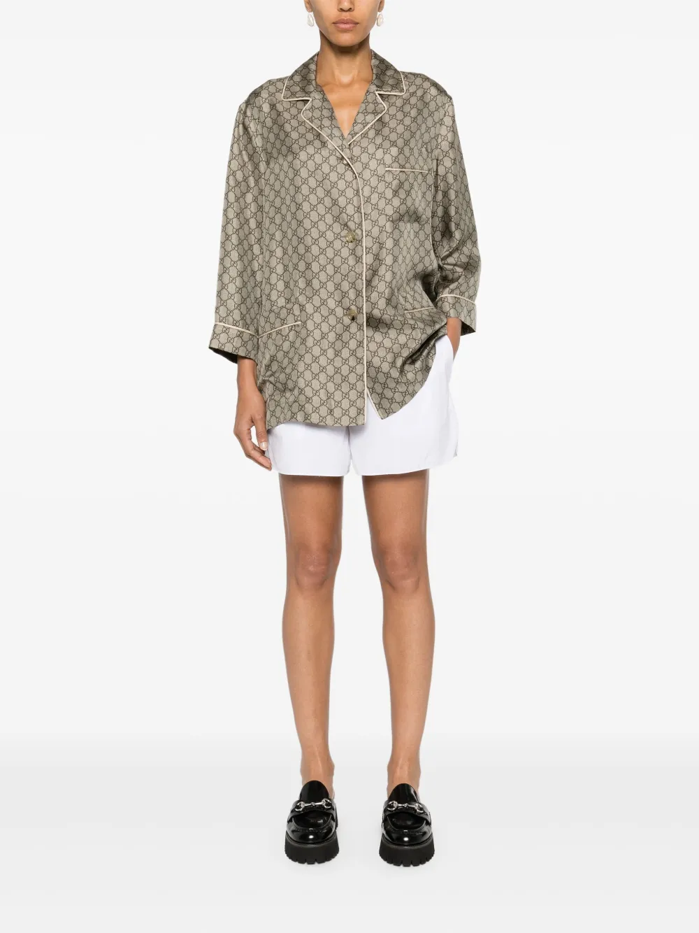 Gucci camisa de seda con estampado GG Supreme | Camisas | Image 2