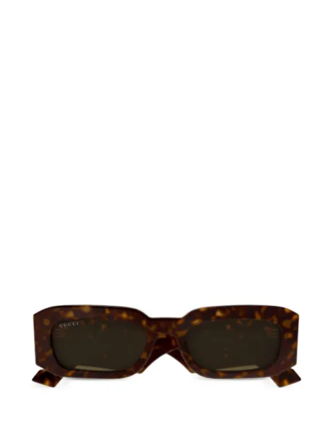 Gucci Eyewear tortoiseshell-effect rectangular-frame sunglasses