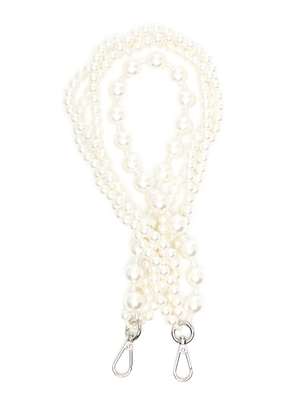 Simone Rocha Silver-tone Faux Pearl Wallet Chain In Neutrals 