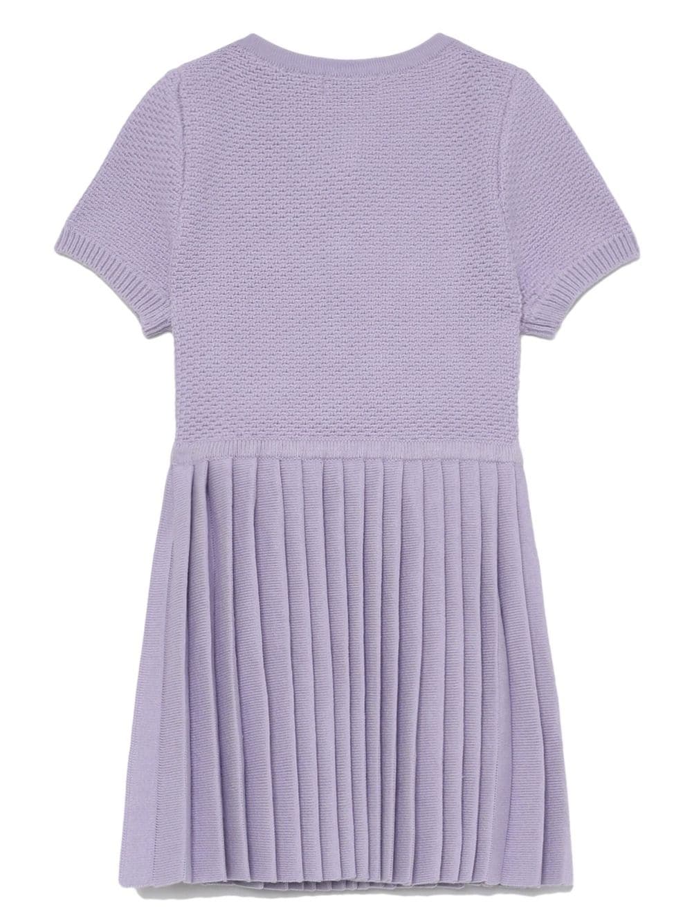 Shop Self-portrait Crystal-embellished Buttons Knitted Dress In Purple