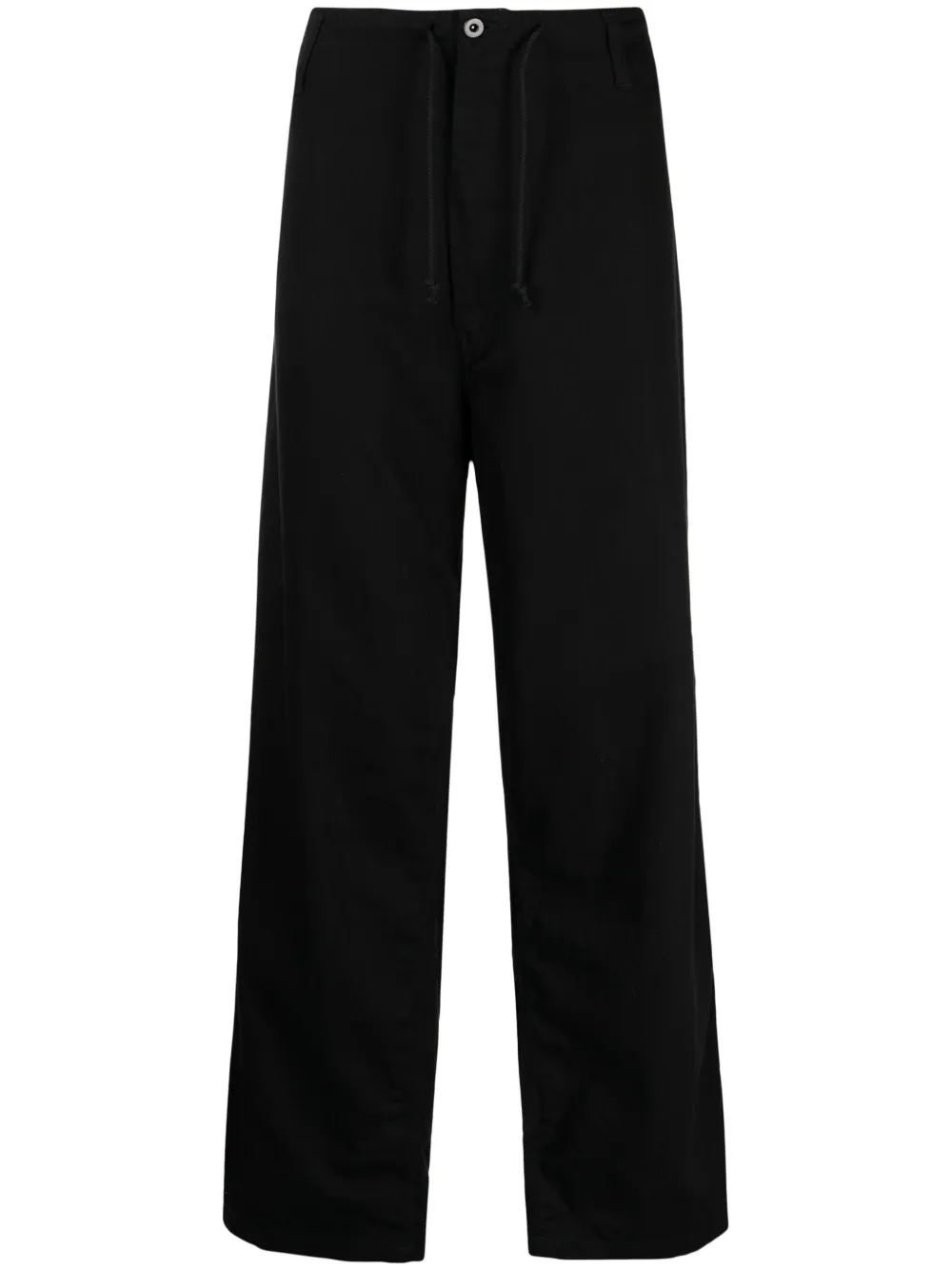 Yohji Yamamoto drawstringwaist Cotton wideleg Jeans Farfetch
