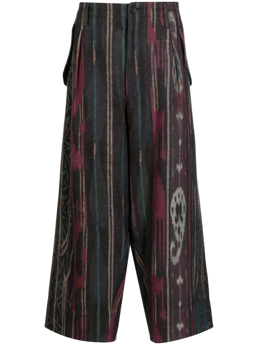 Yohji Yamamoto Broek met abstract patroon Veelkleurig