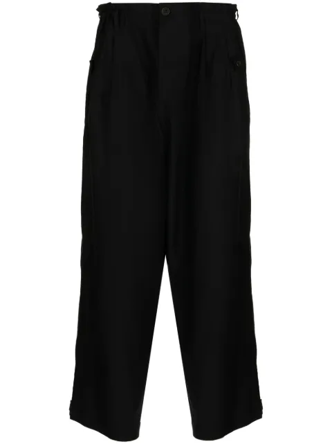 Yohji Yamamoto mid-rise wide-leg cropped trousers
