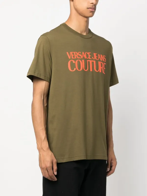 Versace Jeans Couture logo-print Cotton T-shirt Green FARFETCH ID
