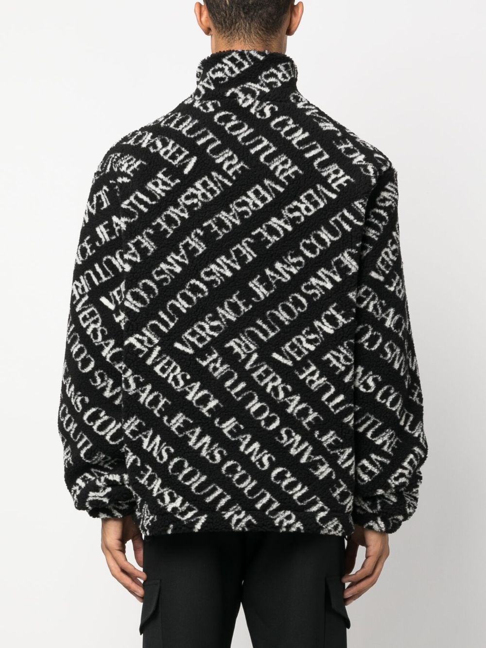 Shop Versace Jeans Couture Logo-print Bomber Jacket In Black