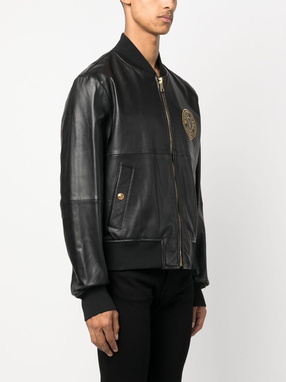 Versace Jeans Couture Bomberjack met geborduurd logo Zwart