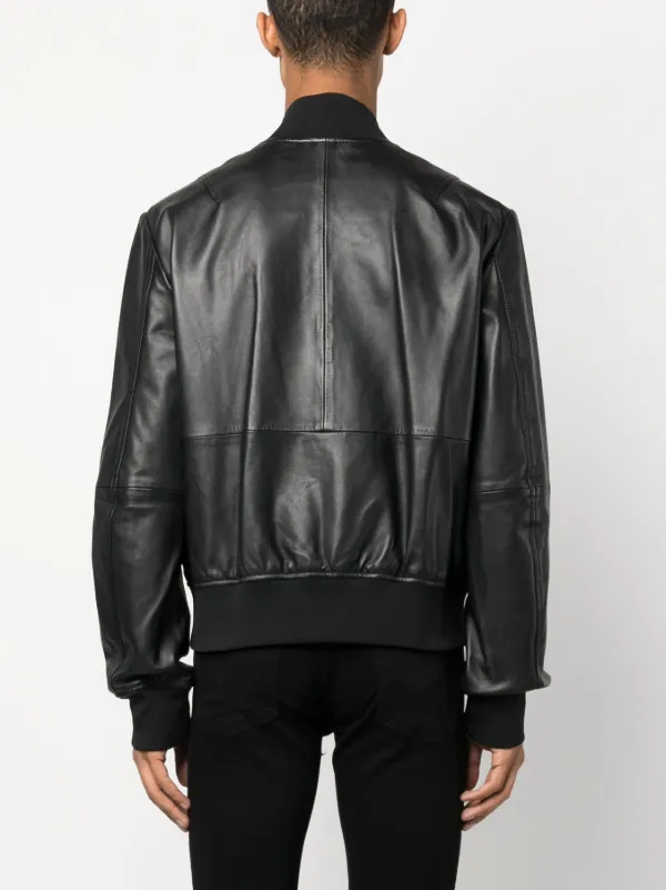 Versace Jeans Couture logo-embroidered Leather Jacket - Farfetch