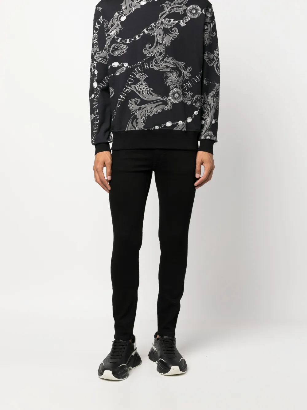Versace Jeans Couture Pet met barok patroon - Zwart