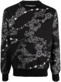 Versace Jeans Couture baroque-pattern print jumper - Black