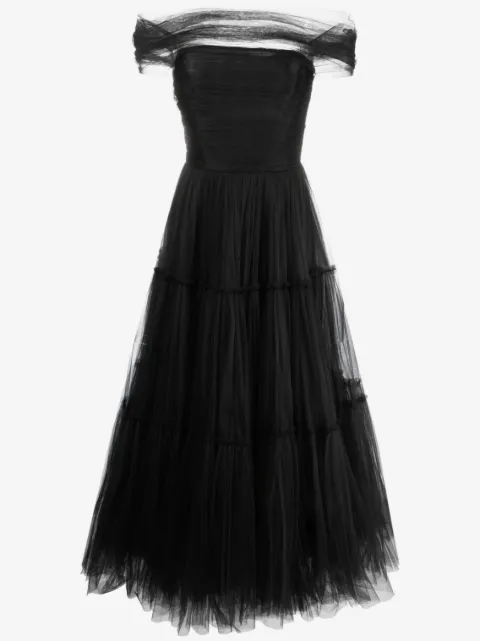 Ana Radu off-shoulder fluted maxi dress