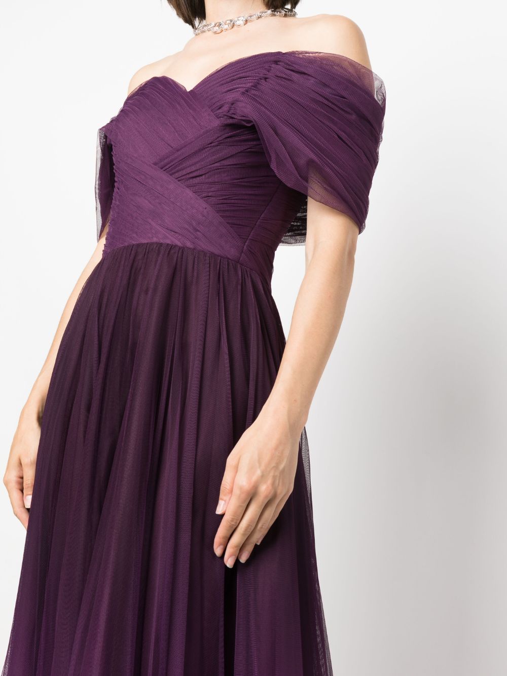 Shop Ana Radu Gradient-effect Organza Maxi Dress In Violett