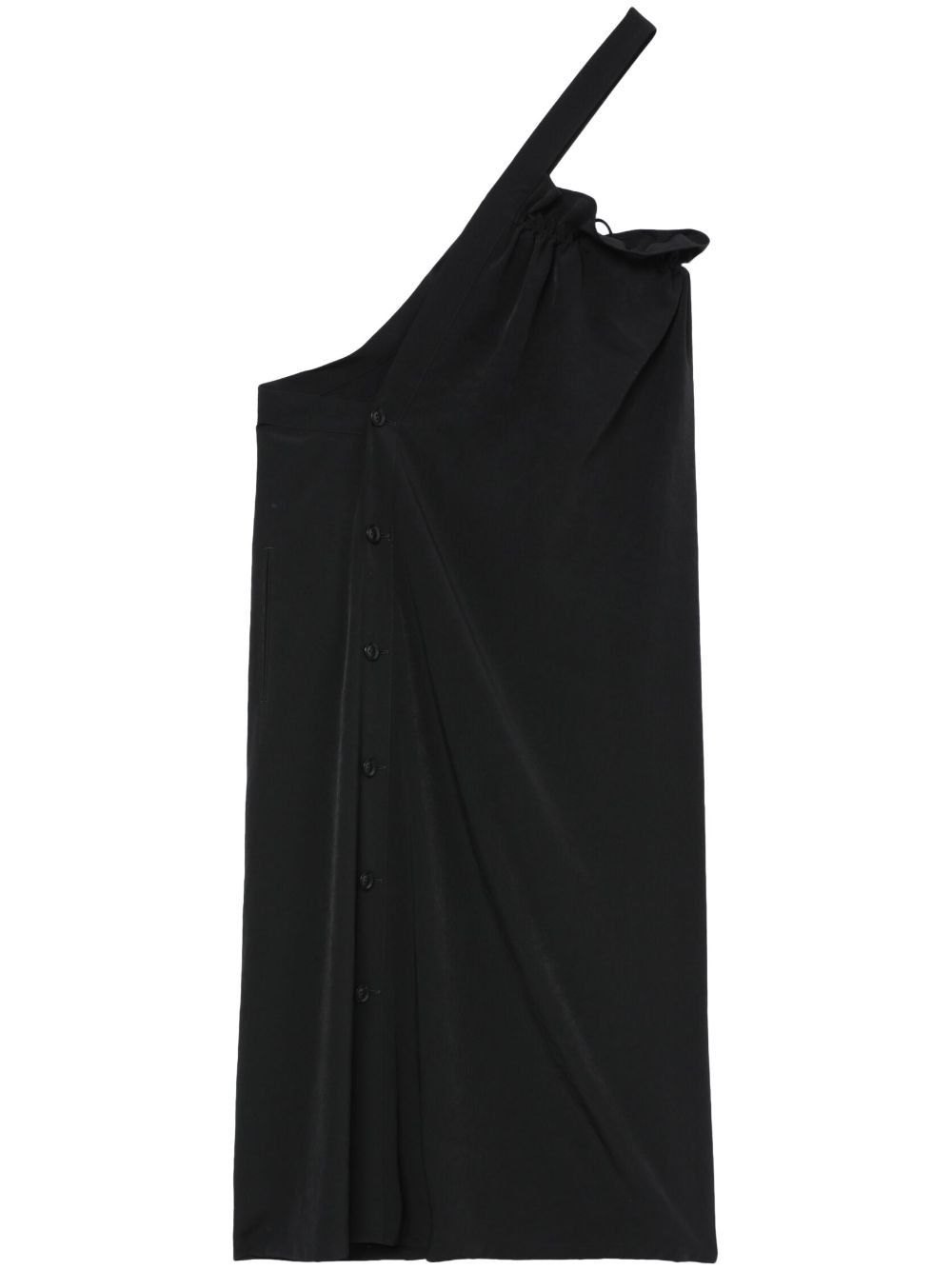 asymmetric sleeveless midi dress