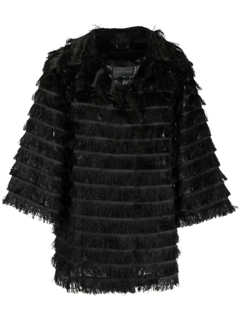 Alberta Ferretti veste boutonnée à franges