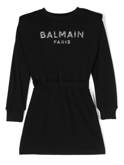 Balmain Kids logo-print cotton dress