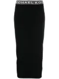 Michael Michael Kors logo-waistband midi skirt - Black