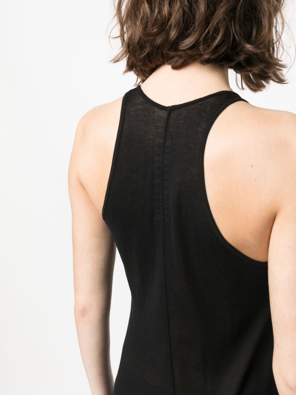 Shop Rick Owens Round-neck Cotton Tank Top In Black