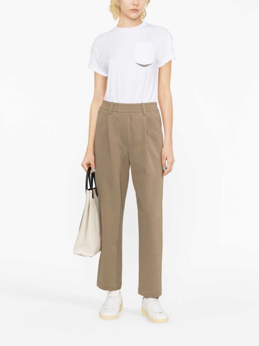 Brunello Cucinelli high-waisted tapered trousers - Bruin