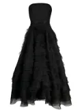 Ana Radu ruffled corset-style midi dress - Black